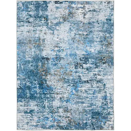 Ivory Abstract Distressed Area Rug Photo 2