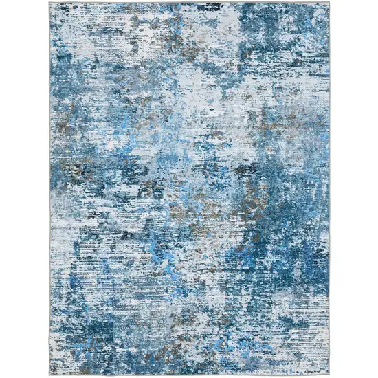 Ivory Abstract Distressed Area Rug Photo 5