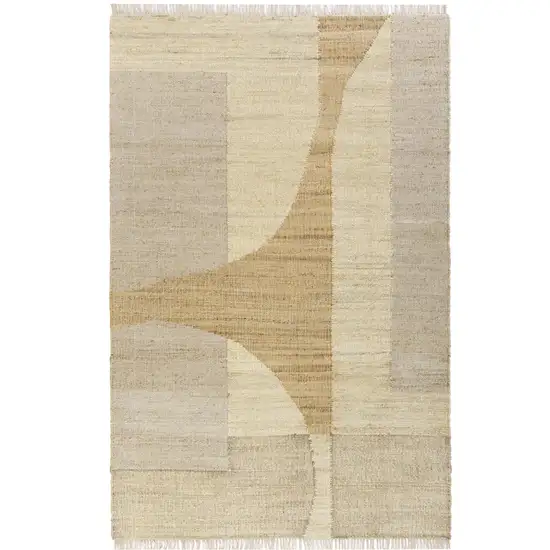 Ivory Abstract Hand Woven Area Rug Photo 2