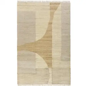 Photo of Ivory Abstract Hand Woven Area Rug