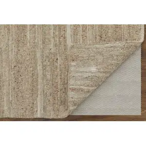 Photo of Ivory Abstract Hand Woven Worn Faded Area Rug