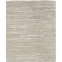 Photo of Ivory Abstract Hand Woven Worn Faded Area Rug