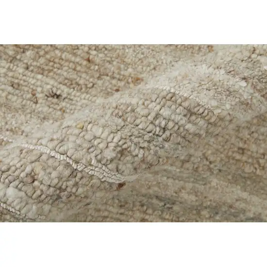 Ivory Abstract Hand Woven Worn Faded Area Rug Photo 9