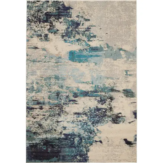 Ivory Abstract Power Loom Area Rug Photo 1