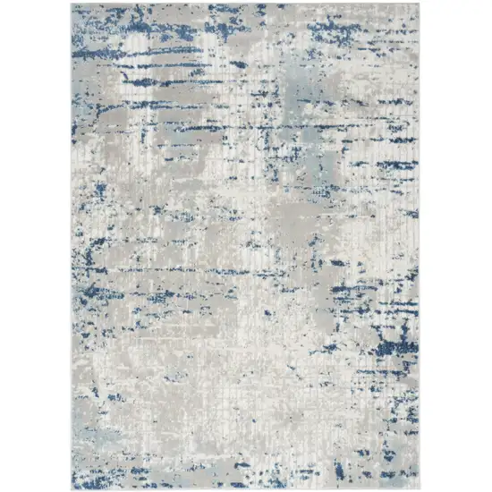 Ivory Abstract Power Loom Area Rug Photo 1