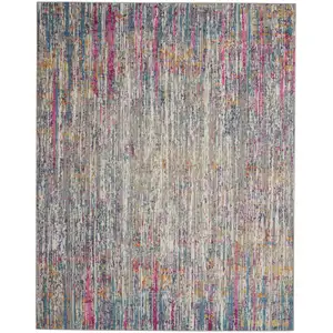 Photo of Ivory Abstract Power Loom Area Rug