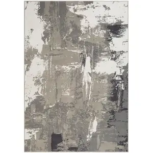 Photo of Ivory Abstract Power Loom Area Rug