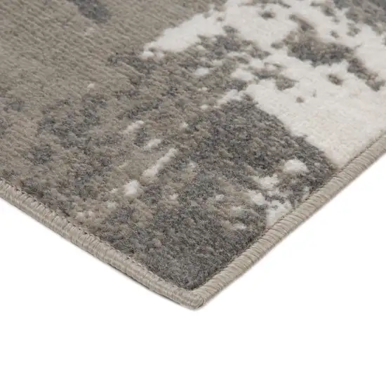 Ivory Abstract Power Loom Area Rug Photo 4