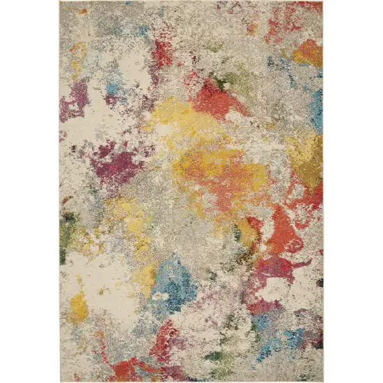 Ivory Abstract Power Loom Area Rug Photo 2