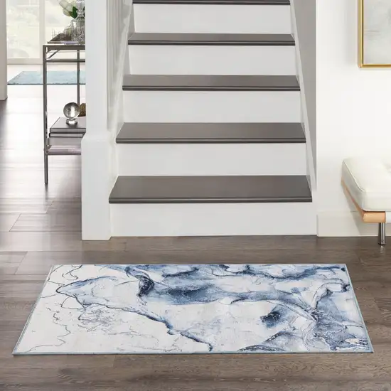 Ivory Abstract Power Loom Area Rug Photo 9