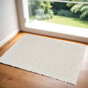 Photo of Ivory Abstract Power Loom Area Rug