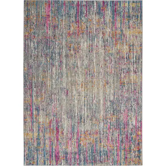 Pink And Ivory Abstract Power Loom Area Rug Photo 2