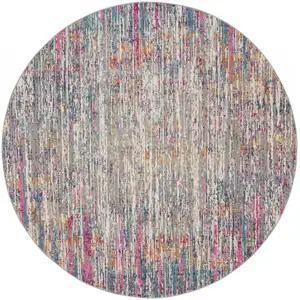 Photo of Ivory Abstract Striations Area Rug