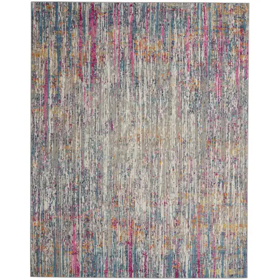 Ivory Abstract Striations Area Rug Photo 1
