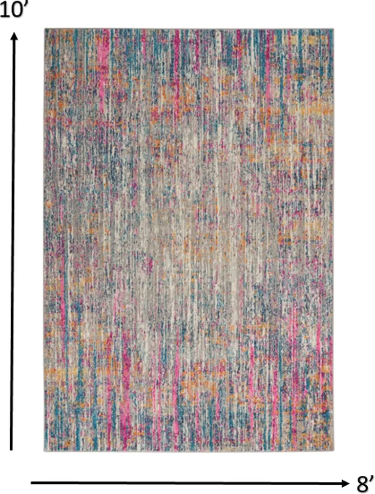 Ivory Abstract Striations Area Rug Photo 5