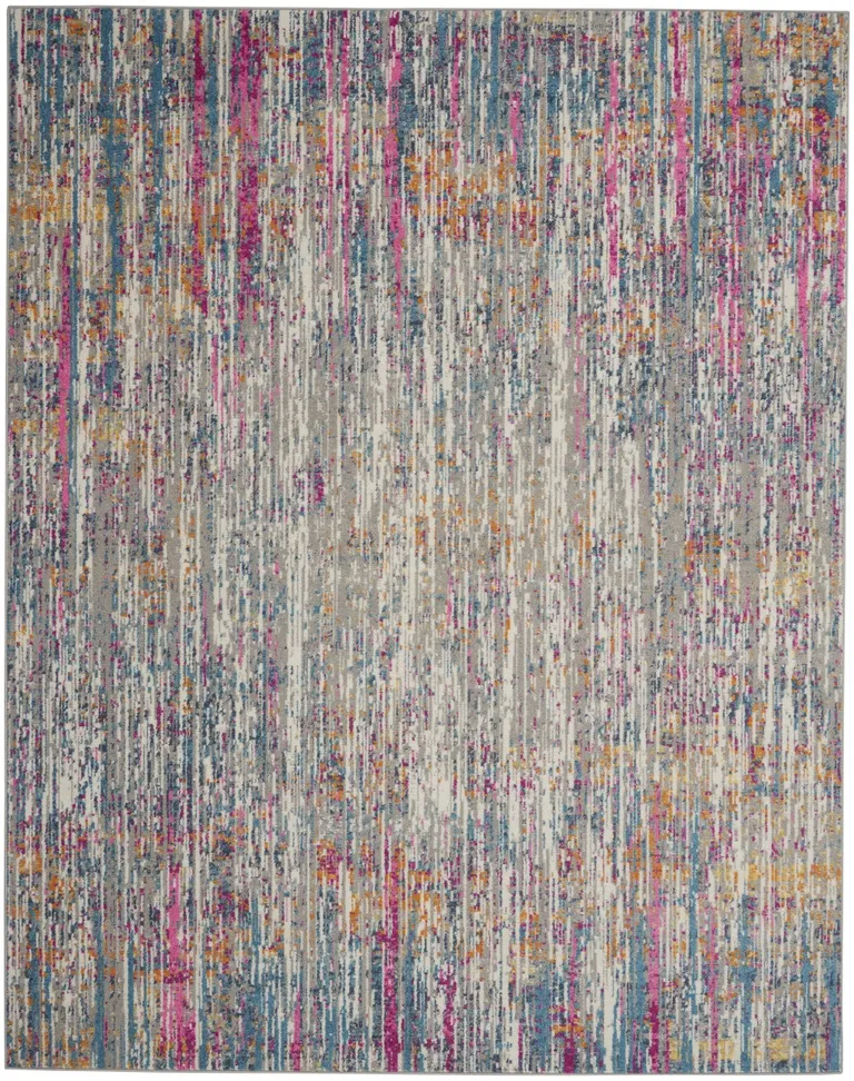 Ivory Abstract Striations Area Rug Photo 1