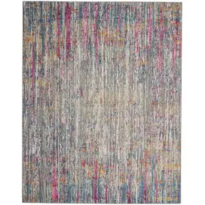 Photo of Ivory Abstract Striations Area Rug