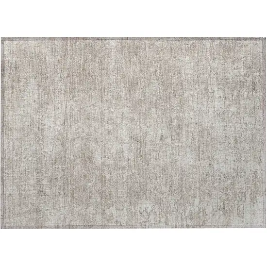 Ivory Abstract Washable Non Skid Indoor Outdoor Area Rug Photo 5