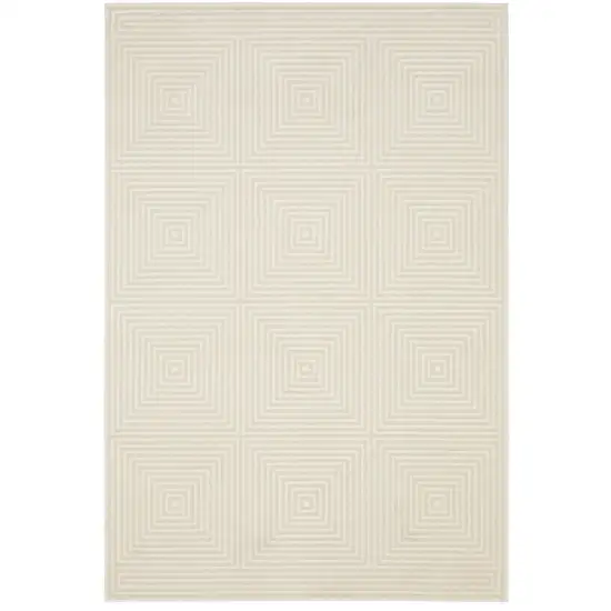 Ivory And Beige Geometric Area Rug Photo 2