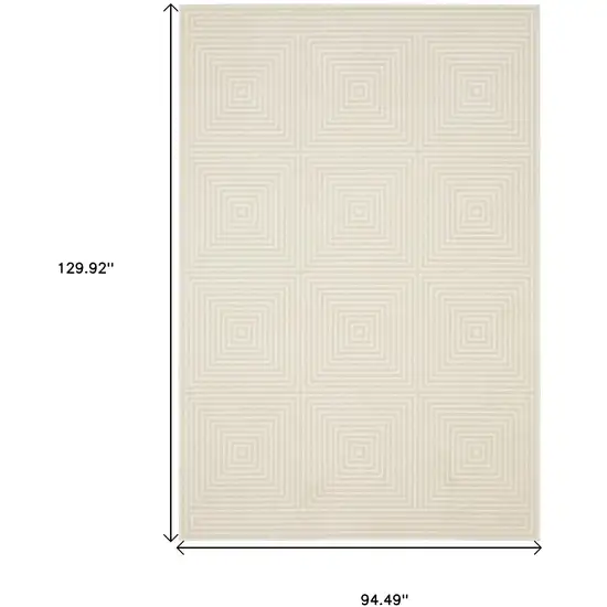 Ivory And Beige Geometric Area Rug Photo 3