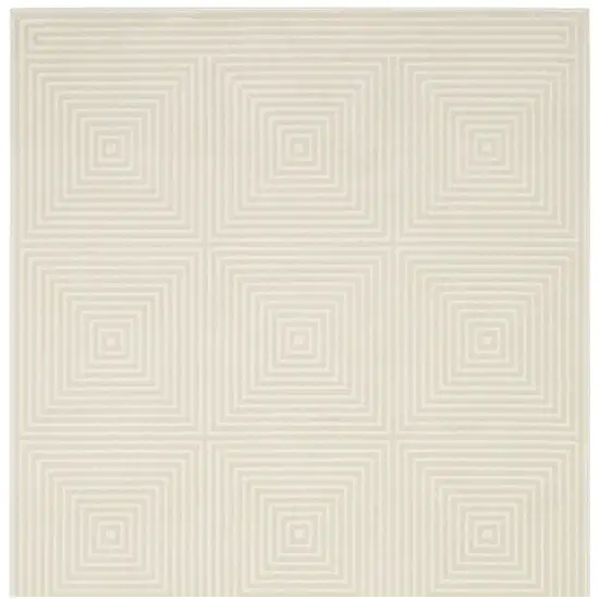 Ivory And Beige Geometric Area Rug Photo 4