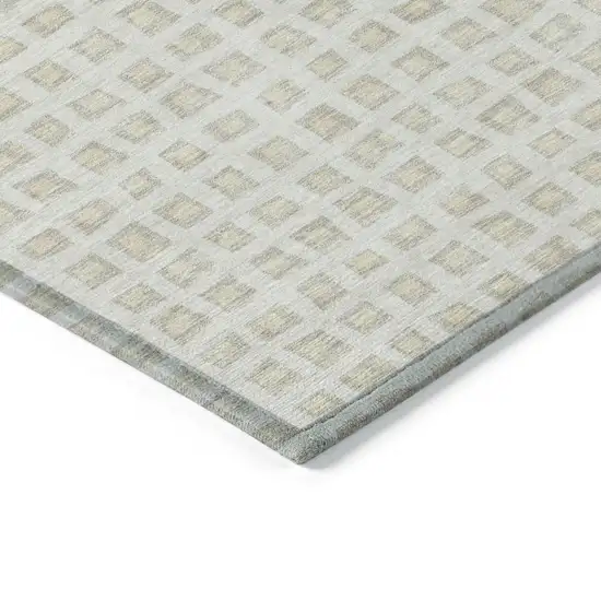 Ivory And Beige Geometric Washable Indoor Outdoor Area Rug Photo 3