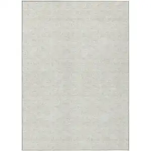 Photo of Ivory And Beige Geometric Washable Indoor Outdoor Area Rug