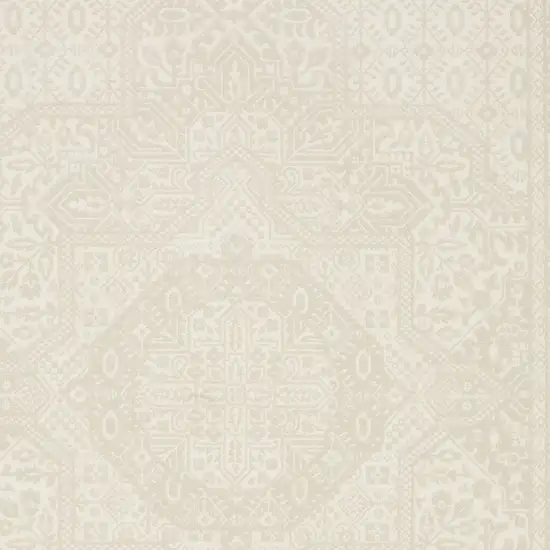 Ivory And Beige Medallion Area Rug Photo 6