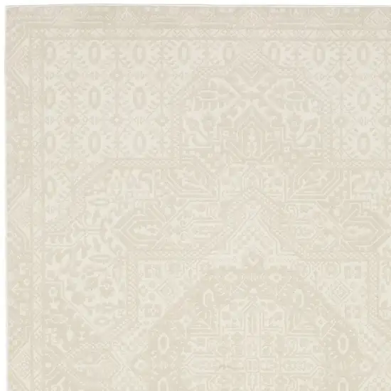 Ivory And Beige Medallion Area Rug Photo 6