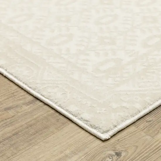 Ivory And Beige Medallion Area Rug Photo 7