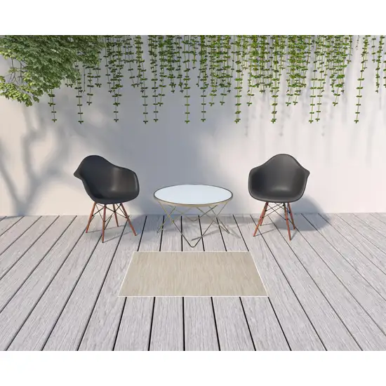 Ivory And Beige Non Skid Indoor Outdoor Area Rug Photo 2