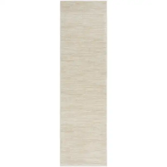 Ivory And Beige Non Skid Indoor Outdoor Runner Rug Photo 3