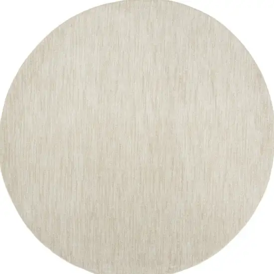 Ivory And Beige Round Non Skid Indoor Outdoor Area Rug Photo 4