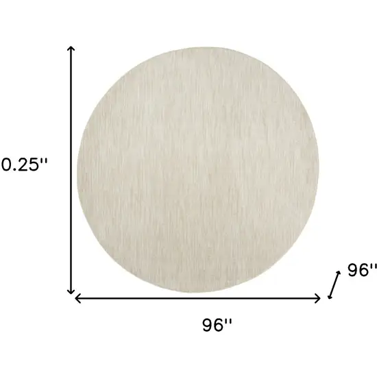 Ivory And Beige Round Non Skid Indoor Outdoor Area Rug Photo 5