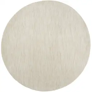 Photo of Ivory And Beige Round Non Skid Indoor Outdoor Area Rug