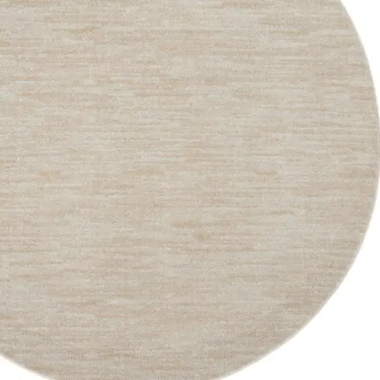 Ivory And Beige Round Non Skid Indoor Outdoor Area Rug Photo 3