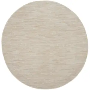 Photo of Ivory And Beige Round Non Skid Indoor Outdoor Area Rug