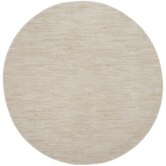 Ivory And Beige Round Non Skid Indoor Outdoor Area Rug Photo 3