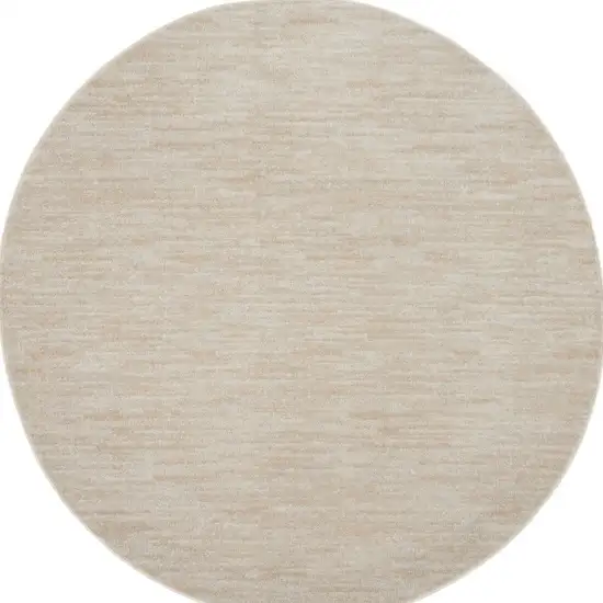 Ivory And Beige Round Non Skid Indoor Outdoor Area Rug Photo 4