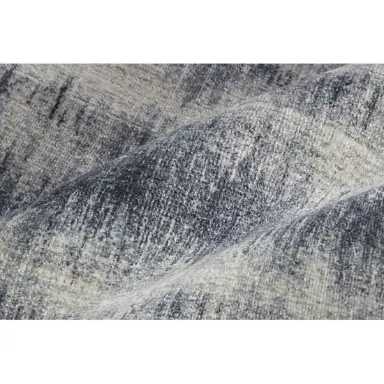 Ivory And Blue Abstract Hand Woven Area Rug Photo 3