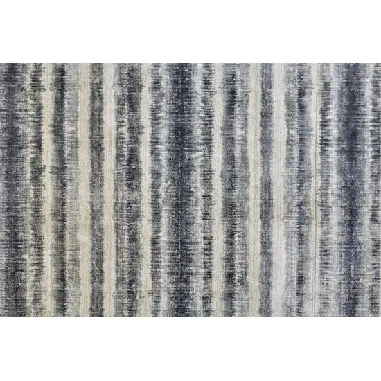 Ivory And Blue Abstract Hand Woven Area Rug Photo 4