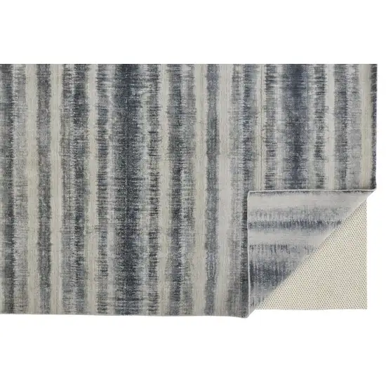 Ivory And Blue Abstract Hand Woven Area Rug Photo 2