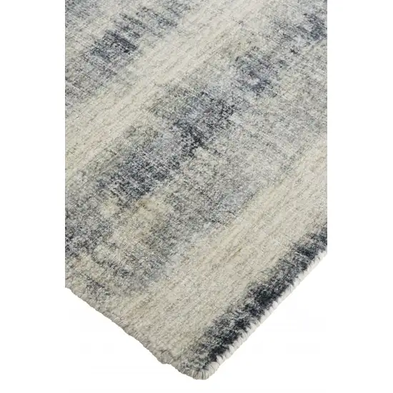 Ivory And Blue Abstract Hand Woven Area Rug Photo 1