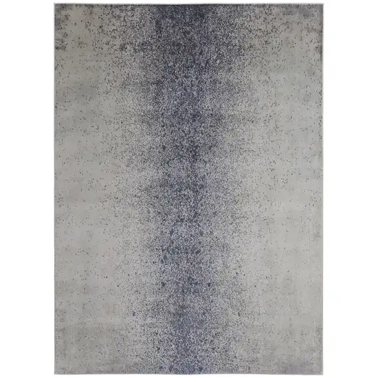 Ivory And Blue Abstract Power Loom Area Rug Photo 1