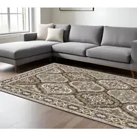 Photo of Ivory And Blue Medallion Area Rug