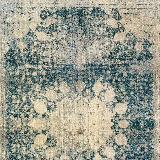 Ivory And Blue Oriental Area Rug Photo 4