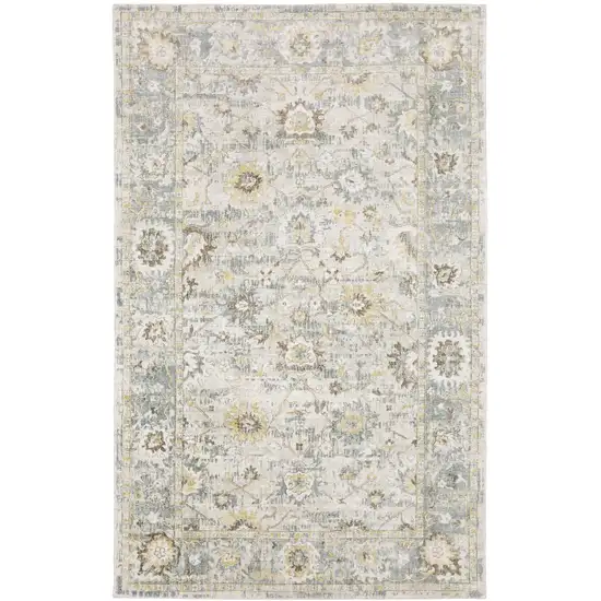 Ivory And Blue Oriental Hand Tufted Area Rug Photo 6