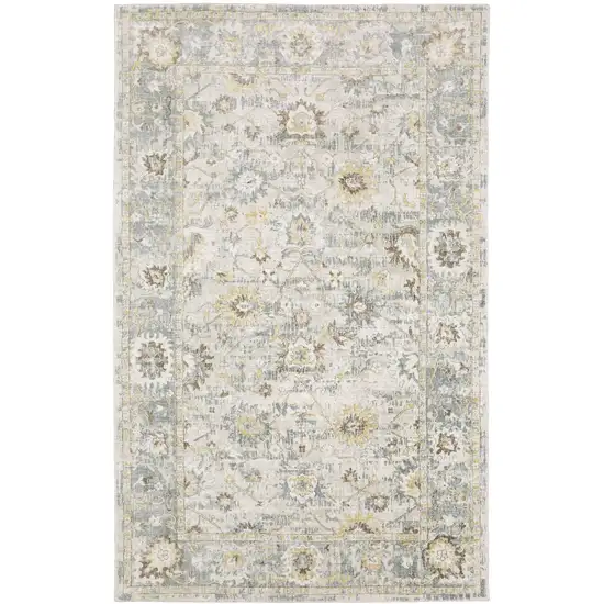 Ivory And Blue Oriental Hand Tufted Area Rug Photo 2