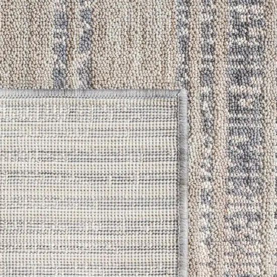 Ivory And Blue Striped Indoor Outdoor Area Rug Photo 3