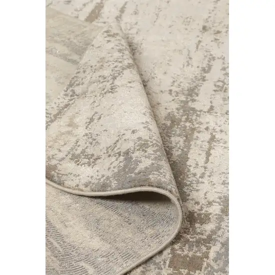 Ivory And Brown Abstract Area Rug Photo 8